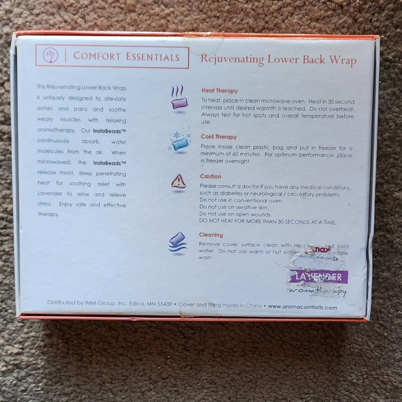 Comfort essentials  rejuvenating lower back wrap, instabeads heat & cool therapy - Picture 2 of 2